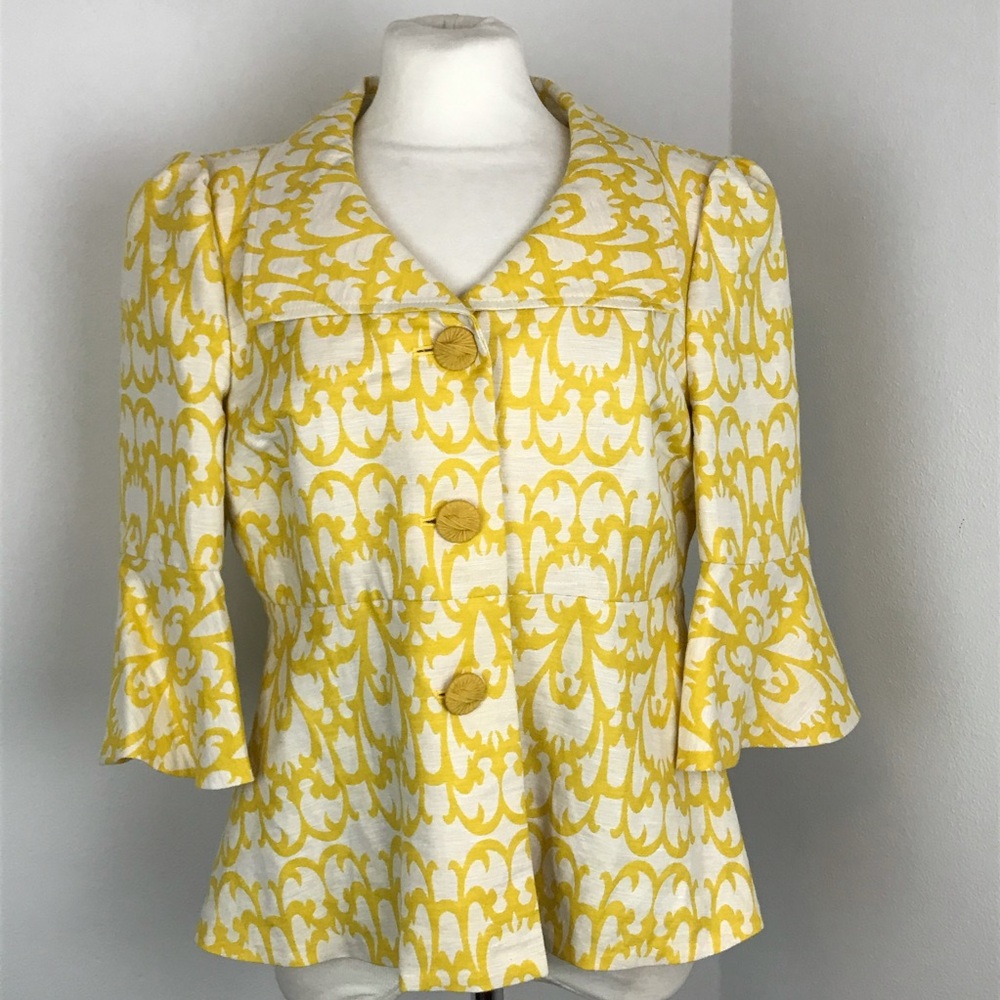 Semantiks Yellow Mustard Ruffle Blazer